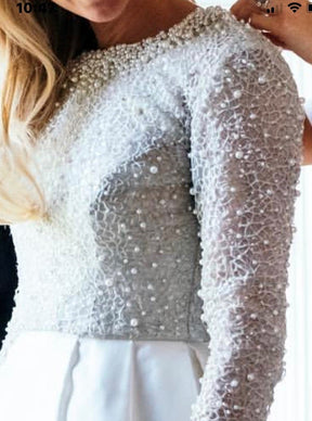 Dentelle Broderie Perlée Ivoire - Lila