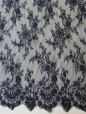 Dentelle perlée bleu marine - O'Hara