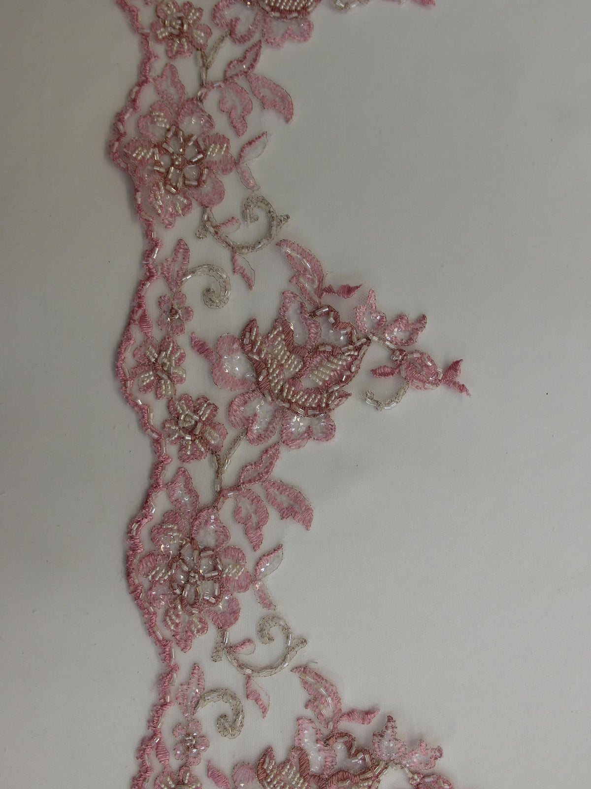 Bordure en dentelle rose Peony - Chloe