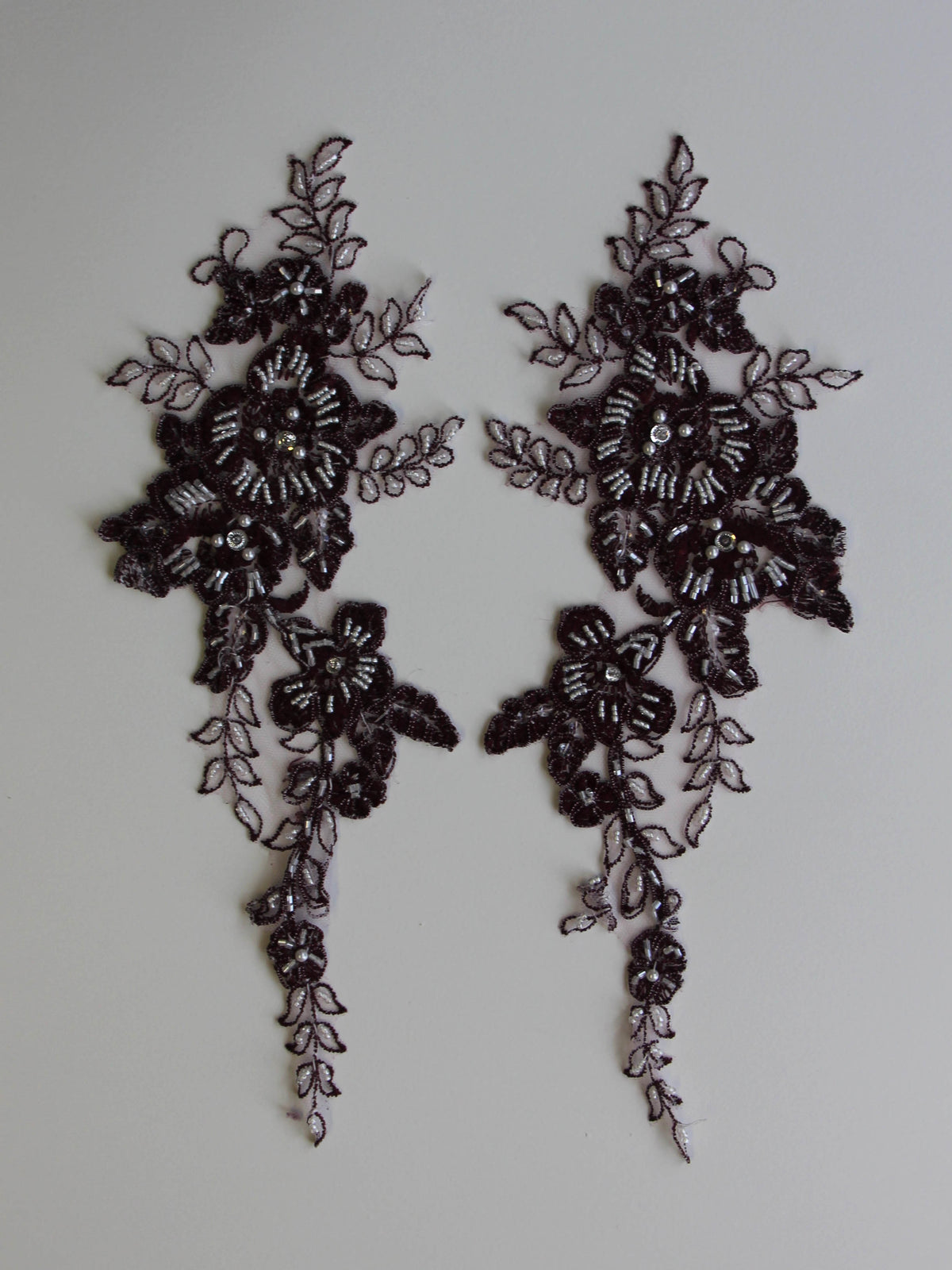 Appliques en dentelle prune - Poppy