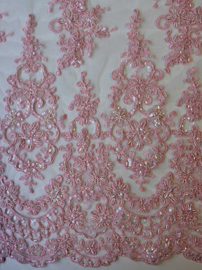 Dentelle rose poudré - Alexandra.