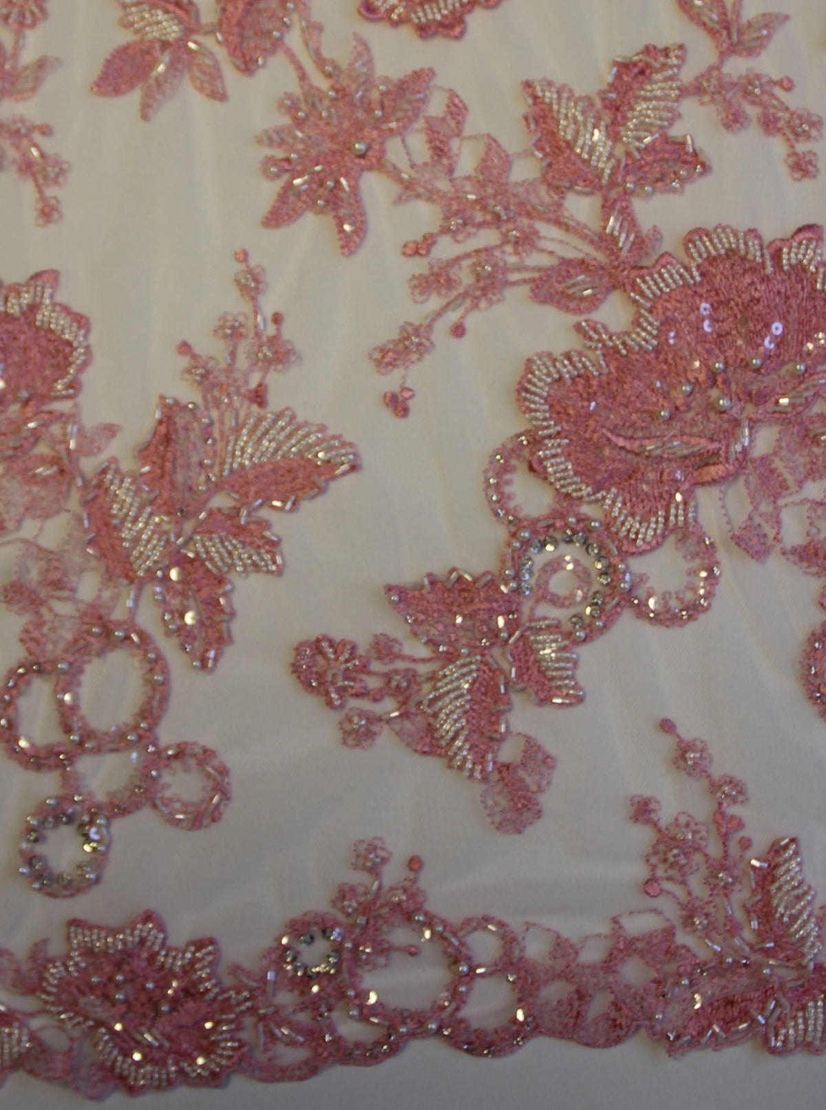 Dentelle rose poudré - Roberta.
