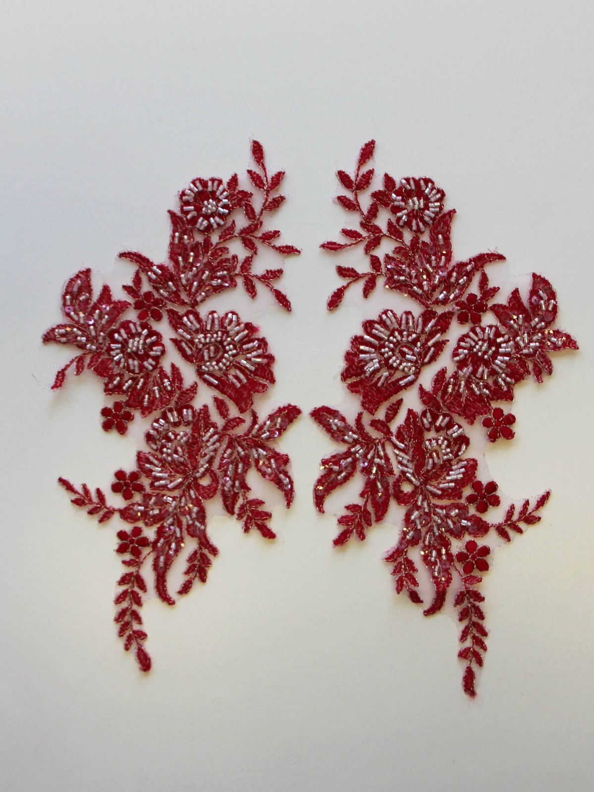 Appliques en dentelle rouge - Nicole