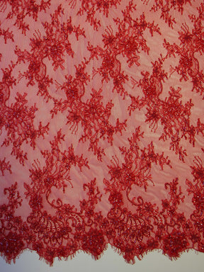 Dentelle perlée rouge - O'Hara