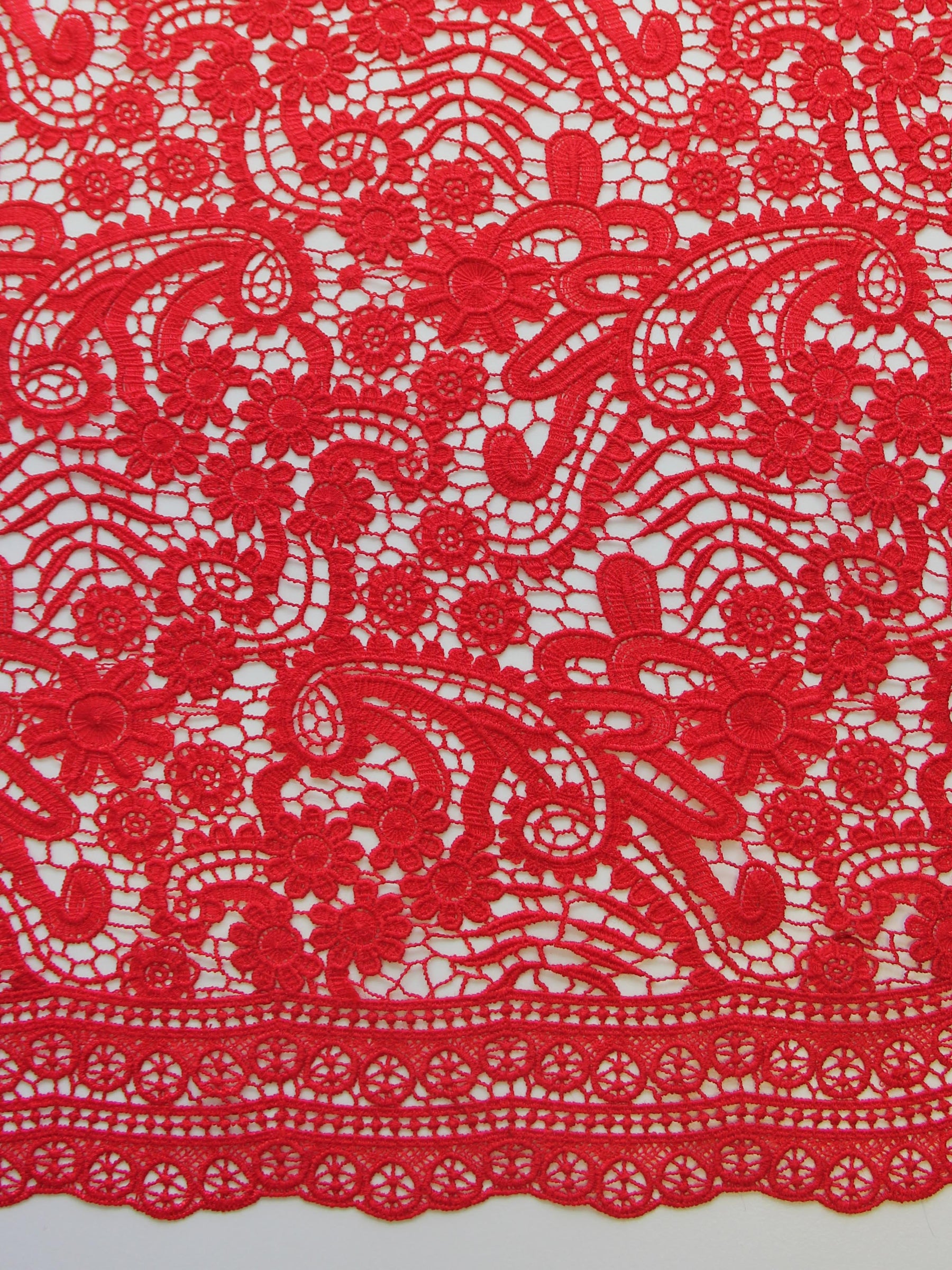 Dentelle Guipure Rouge - Finola