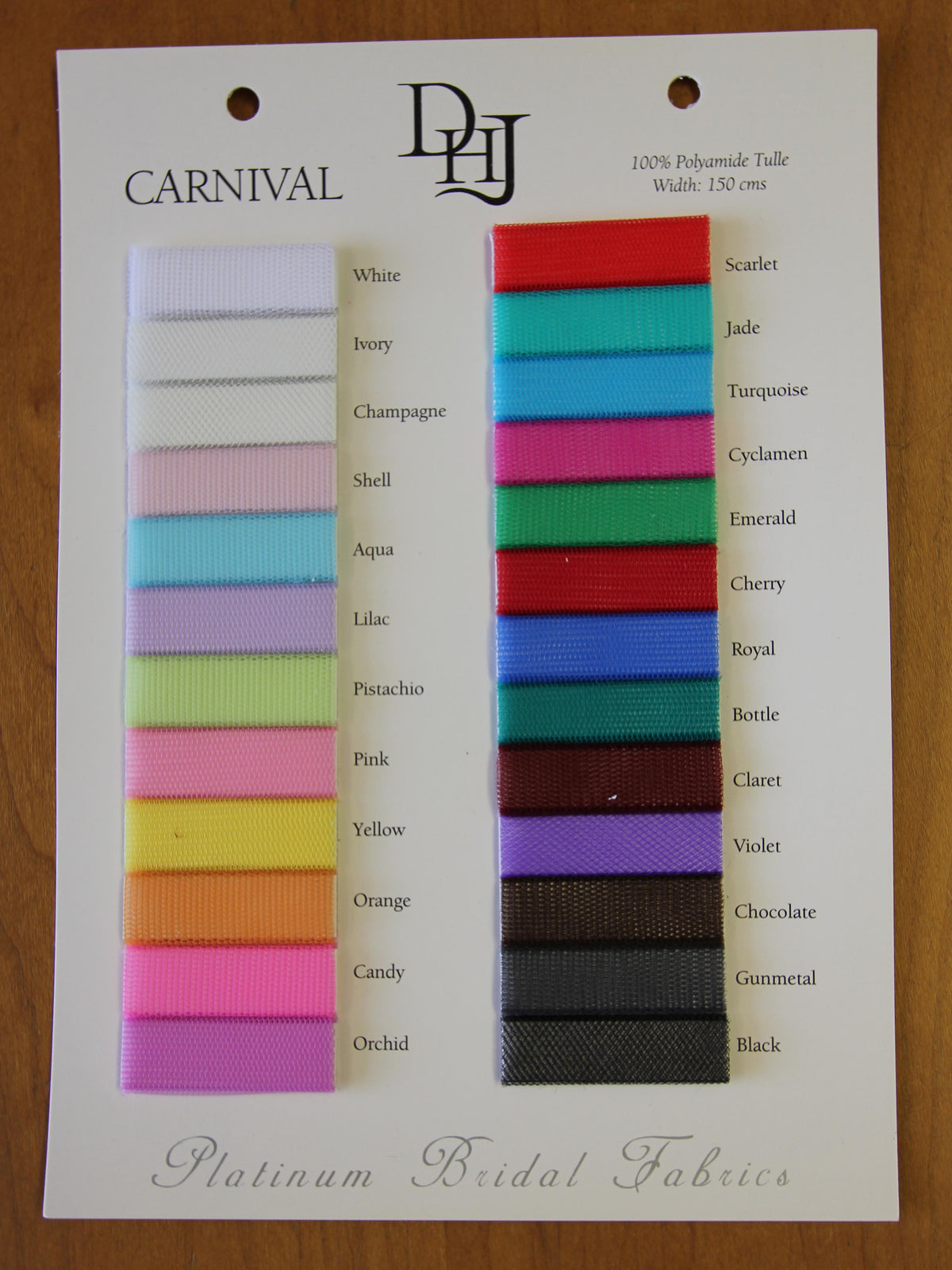 Carte à nuances de tulles colorés - Carnival