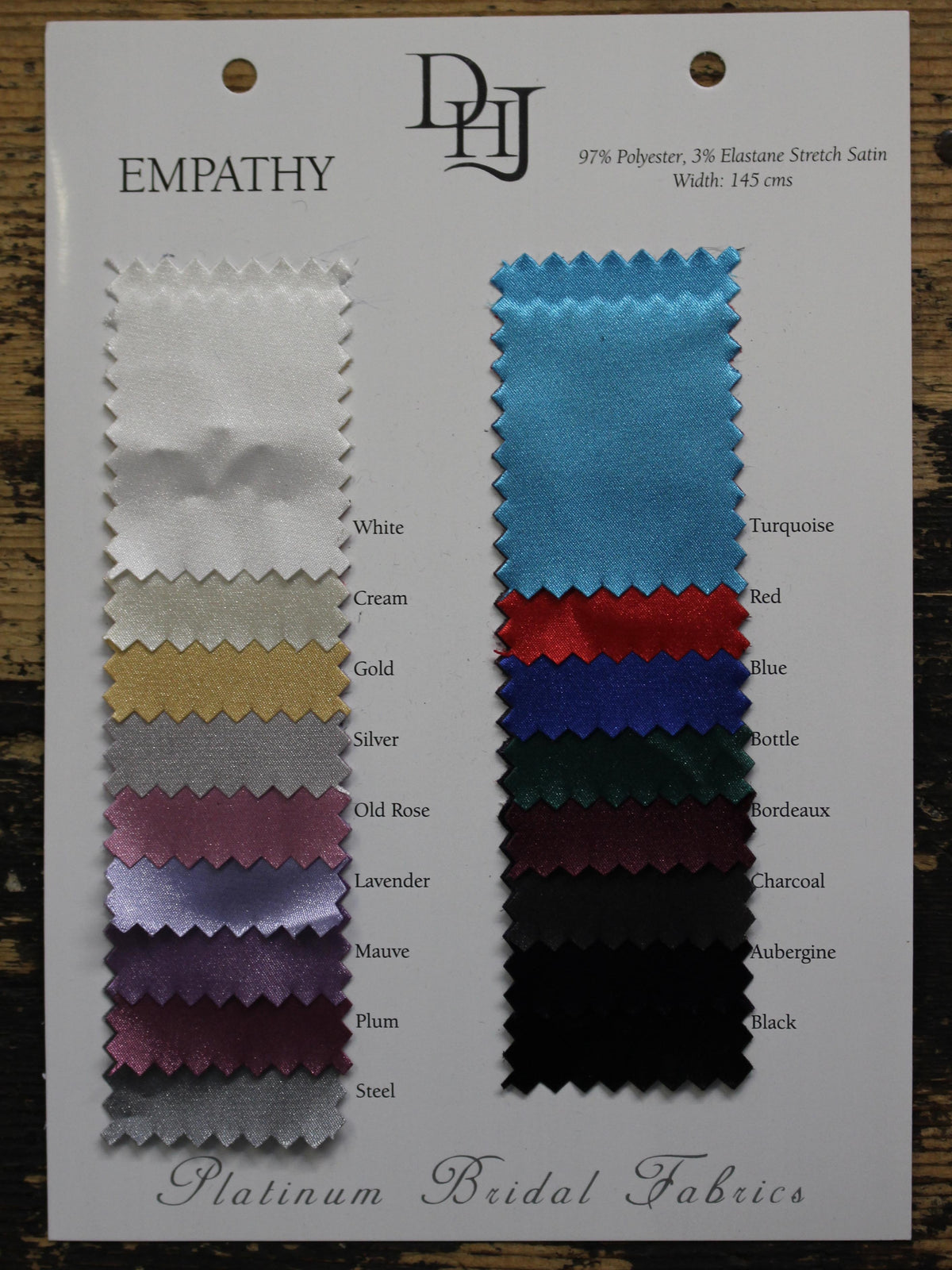 Carte à nuances de satins en polyester élastique - Empathy