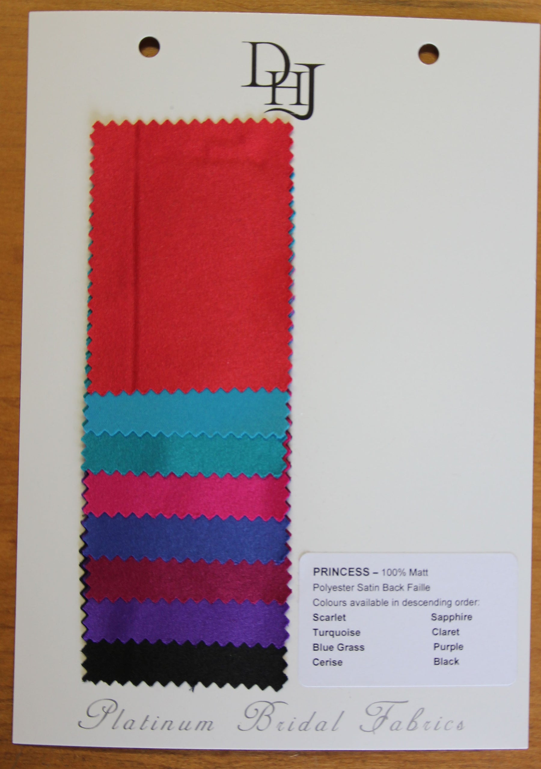 Carte à nuances de satins en polyester - Princess