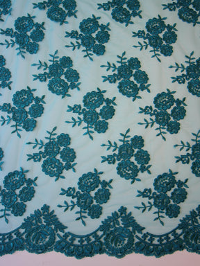 Dentelle torsadée bleu sarcelle - Riaz