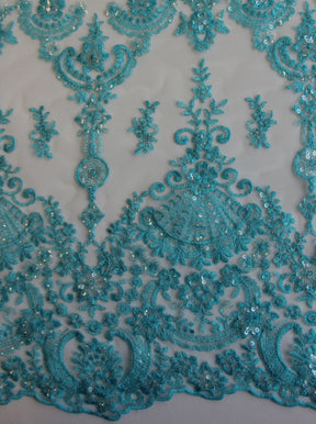 Dentelle Turquoise - Rubis.