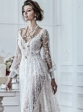 Dentelle brodée à paillettes ivoire - Jada