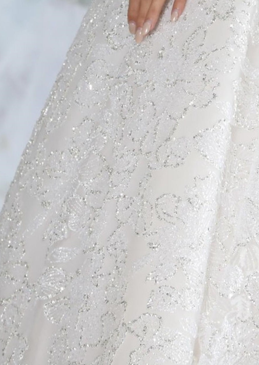 Dentelle pailletée ivoire - Donaldina