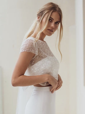 Tulle ivoire avec sequins - Graziella