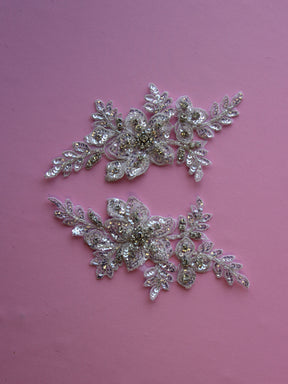 Appliques en cristal blanche brodée - Delta