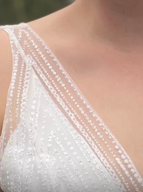 Dentelle pailletée ivoire - Marieke