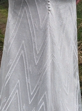 Dentelle pailletée ivoire - Marieke