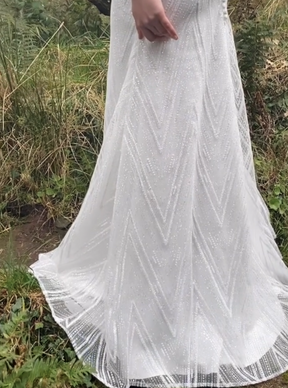 Dentelle pailletée ivoire - Marieke