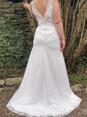 Dentelle pailletée ivoire - Marieke