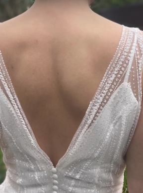 Dentelle pailletée ivoire - Marieke